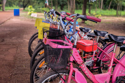 Bicycle parked on footpath