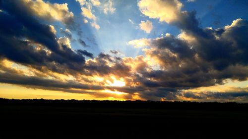 Silhouette landscape at sunset