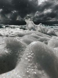 Close-up of frozen sea