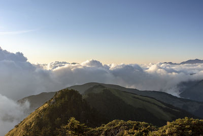 Scenic view of mountains against sky