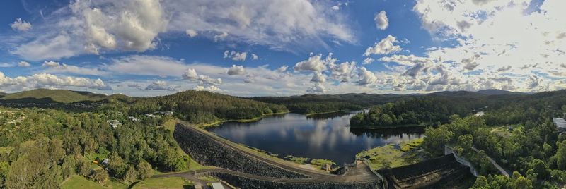 Panoramic view of lake against sky