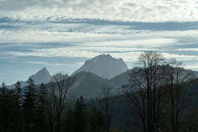 Panoramic view of snowcapped mountains against sky