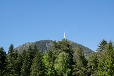 Low angle view of mountain against clear sky