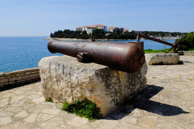 View of sea against blue sky