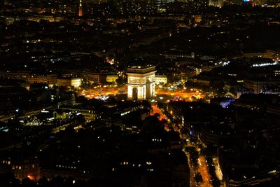 Illuminated cityscape at night