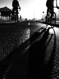 Man cycling on road