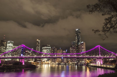 Illuminated city at night