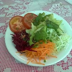 Close-up of food served in plate