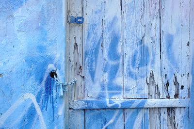 Full frame shot of blue door