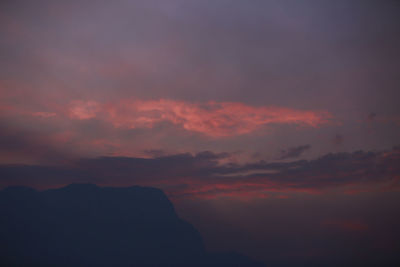 Low angle view of dramatic sky during sunset