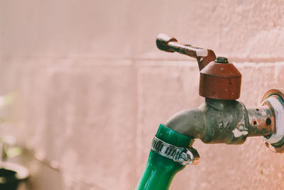 Close-up of water flowing from faucet