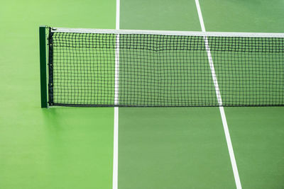 High angle view of net in court