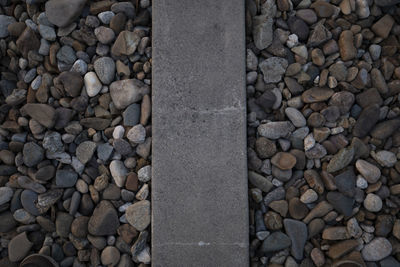 High angle view of stones