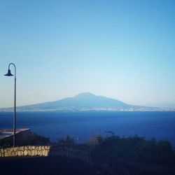 View of calm sea against clear sky