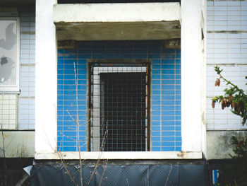 Closed window of old building