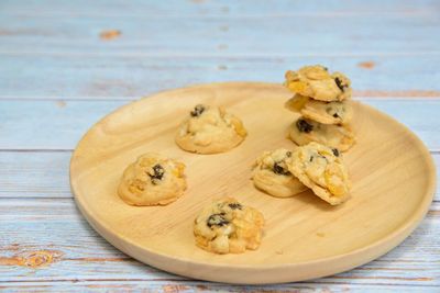 Close-up of cookies on table