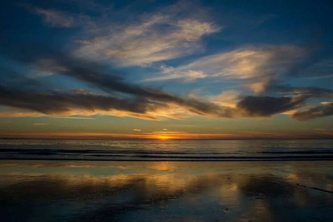 sunset, sea, water, horizon over water, scenics, tranquil scene, beach, sky, beauty in nature, tranquility, reflection, cloud - sky, shore, idyllic, orange color, nature, cloud, cloudy, dramatic sky, sand