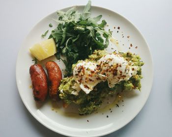 Close-up of food served in plate