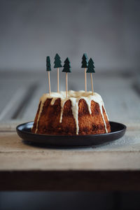 Close-up of cake on table