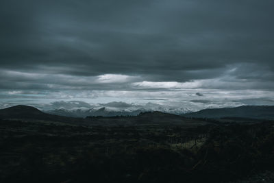 Scenic view of landscape against cloudy sky