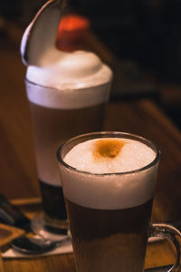 Close-up of coffee on table