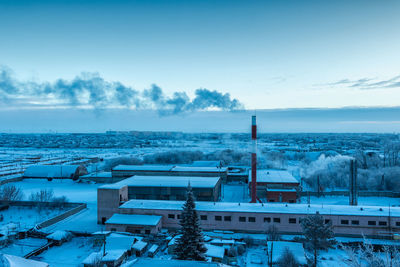 High angle view of townscape against sky