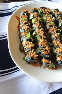 High angle view of sushi in plate on table