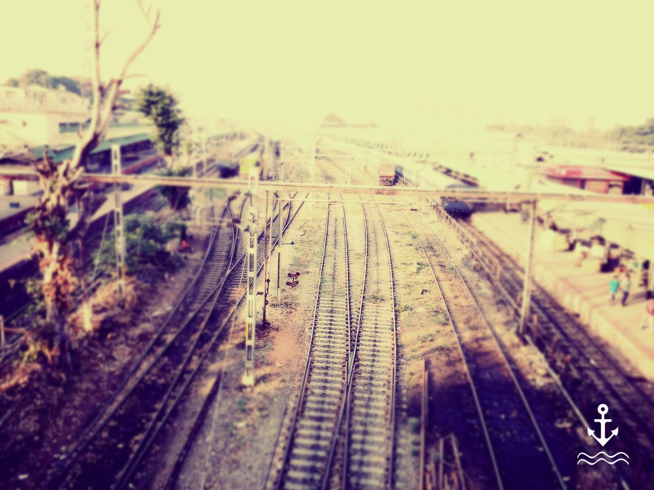 railroad track, rail transportation, transportation, railway track, public transportation, railroad, cable, day, no people, track, train - vehicle, outdoors, clear sky, mode of transport, landscape, railway, nature, sky