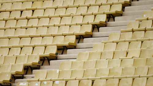 Full frame shot of chairs in stadium