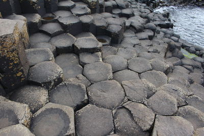 High angle view of stones