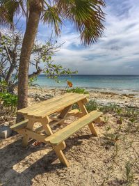 Scenic view of beach against sky