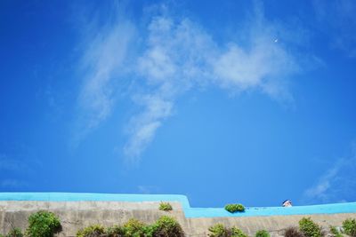 Scenic view of sea against blue sky
