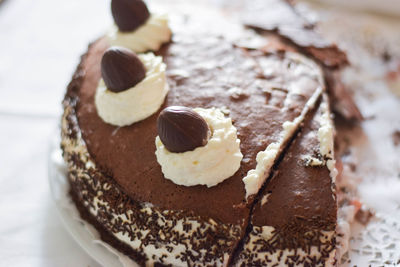 Close-up of cake in plate