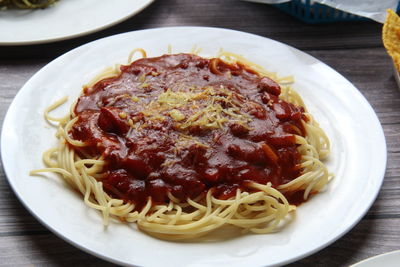 Close-up of dessert served in plate