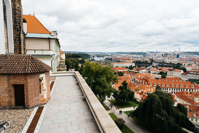 High angle view of townscape against sky