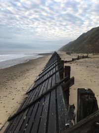 Scenic view of beach against sky