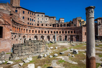 Ancient ruins of the market of trajan thought built in in 100 and 110 ad in rome