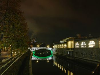 Illuminated city at night