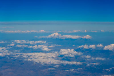 Aerial view of cloudscape against blue sky