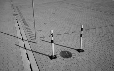 High angle view of basketball hoop on street