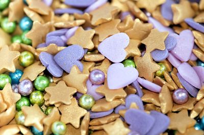 Close-up of multi colored cookies