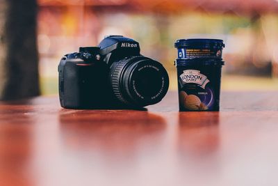 Close-up of object on table
