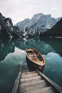 View of boat in lake