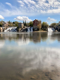 Reflection of buildings in water