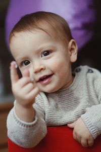 Portrait of cute girl smiling