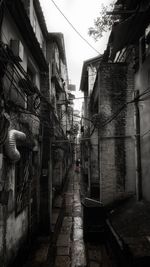 Narrow alley amidst buildings in city