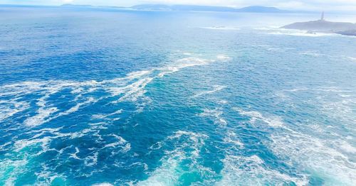 High angle view of sea against sky