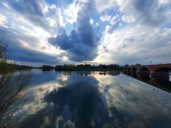 Panoramic view of lake against sky
