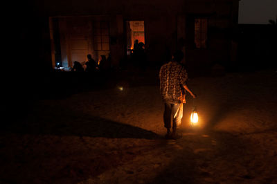 View of illuminated lights at night