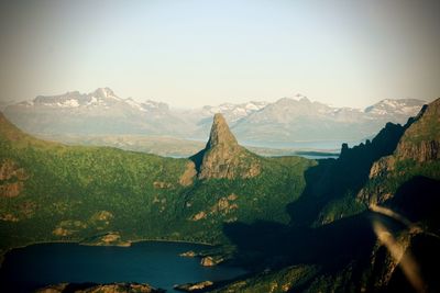 Panoramic view of mountain range against sky